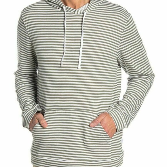 green and white striped hoodie